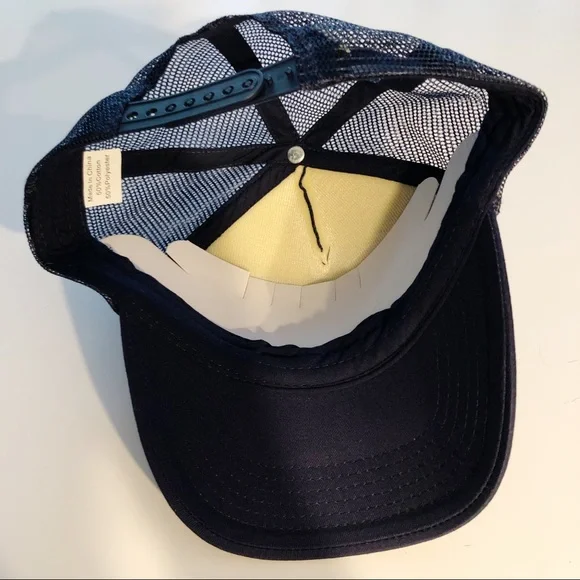 NWOT WATERMAN C4 Slate Blue Red Embroidered C4 Logo Snap Back Mesh Trucker Hat - Picture 9 of 13